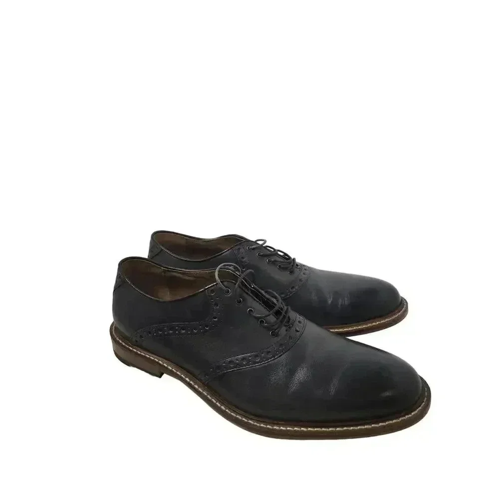 Aston Grey Mens Tokyo Oxford Dress Shoes Black Leather Almond Toe Lace Up 9.5